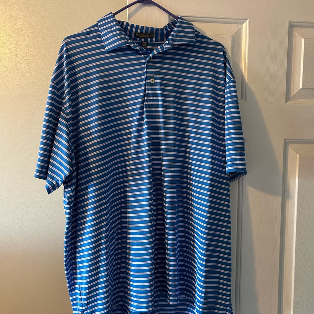 Blue Striped Men's Polo Shirt